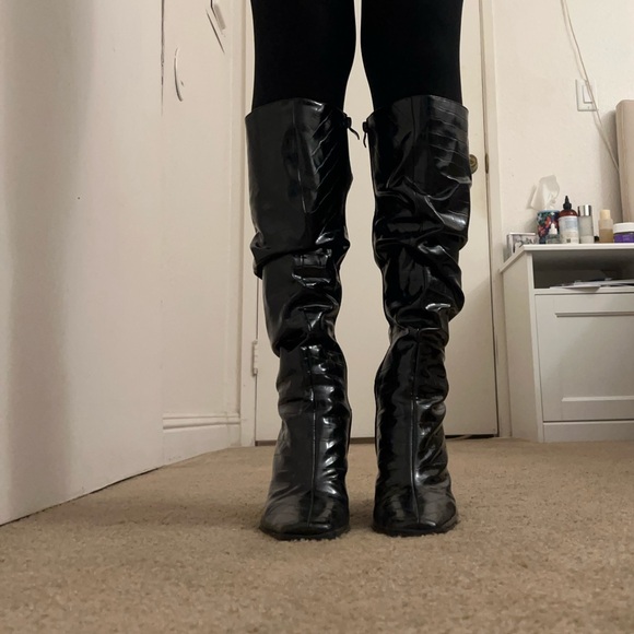 Black croc block boot - Picture 4 of 5